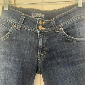 Hudson dark wash low rise boot cut jeans
